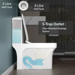 plantex Commode for Toilet/One Piece Western Commode with Washdown Flush/ Commode with Soft Closing Toilet Seat - S Trap - (APS-LUNAR-21031) Western Commode image 5