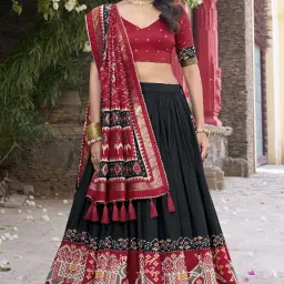 Printed Semi Stitched Lehenga Choli-image-54