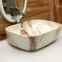 Counter Top for Bathroom, Living & Dinning Room. Glossy Ceramic Wash Basin Countertop, Ceramic Bathroom Sink/Basin For Bathroom 18 X 13 Inch BD Table Top Basin-image-35