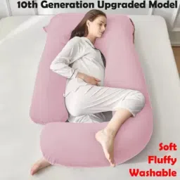Microfibre, Polyester Fibre Solid Pregnancy Pillow Pack of 1-image-76