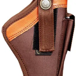 Nylon 9 mm Revolver Pistol Racquet Brown Carry Case Pistol/Gun Cover Free Size-image-91