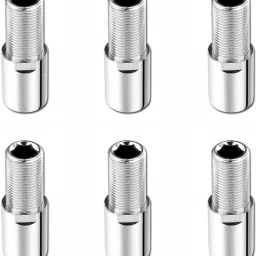Premium Quality Full Brass CP Extension Nipple 2.5 Inch, Chrome Finish, Pack of 6 Faucet Nozzle-16