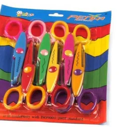 white popcorn ZIG ZAG SET OF 6 SCISSORS Scissors image 2
