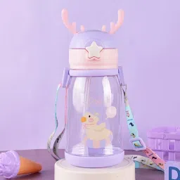Rabbit Ear Kids School water Bottle for girls and boys BPA free With Strap 600 ml Water Bottle-image-77