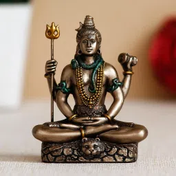 Lord Shiva Statue/Shiv murti for Home puja Figurines for Home Decorative Showpiece - 8 cm-image-22