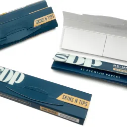 Skins N Tips Unbleached/Brown With Tips Unrules King Size Slim 13 gsm Transparent Paper-0