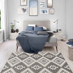 ddecor Black Geometrical Polypropylene 4 ft x 6 ft Machine Made Carpet-picture-19