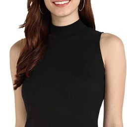 Casual Sleeveless Solid Women Black Top-image-18