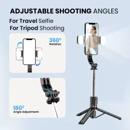 Portronics Lumistick Smart Selfie Stick with Tripod Stand, 360° Rotation, Bluetooth v 5.3, 3 Light Modes Bluetooth Selfie Stick image 2