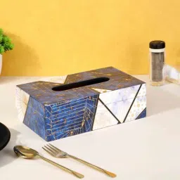 the home co. Blue Wood Tissue Holder-picture-15