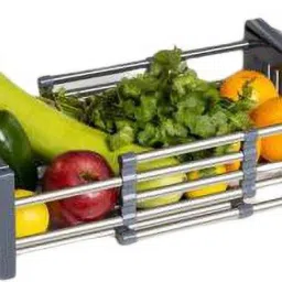 Adjustable Drainer Basket Tray for Dish Vegetable Fruit ,Dish Rack ,Drying Rack Plastic Fruit & Vegetable Basket-image-36