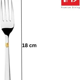 fns Raga Gold Plated 6 Dinner Fork Stainless Steel Cutlery Set image 2