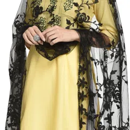 Net Embroidered Black Women Dupatta-picture-8