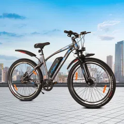 E-Power L6 with Front Suspension,Dual Disc Brake & Superior Off-Road performance 27.5 inches Single Speed Lithium-ion (Li-ion) Electric Cycle-image-4