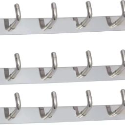 Chrome Finish)(30 Cm - Steel L Wall Hanger) Pack of 3 Aluminium Shirt Pack of 3 Hangers ForShirt-picture-20