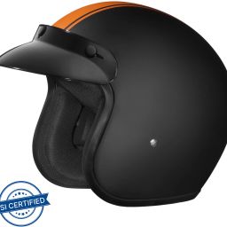 JETSTAR CLASSIC D3 OPEN FACE ORANGE PIN STRIP Motorbike Helmet-56