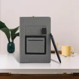 finaro A5 Notebook with Mobile Pocket, Card Holder Pocket & Pen Loop A5 Notebook Ruled 200 Pages image 5