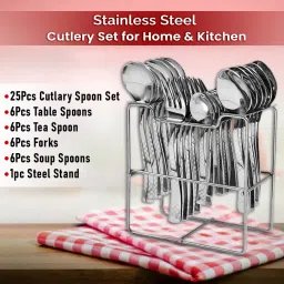 Stainless Steel 24 Pcs Cutlery Set for Dining Spoons Disposable Stainless Steel Cutlery Set-77