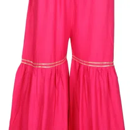 Women Relaxed Pink Cotton Blend Trousers-image-52