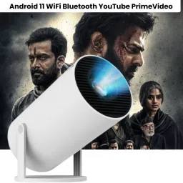 Frony Smart Projector for Home 4K Support Rotabable Design withApp Netflix,YouTubeD24 (4500 lm / 1 Speaker / Wireless / Remote Controller) Portable Projector-0