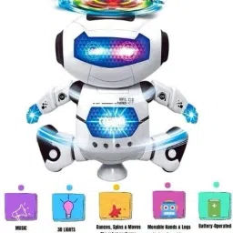 looknlvesports Stylish Dancing Robot's with 3D Lights and Music, Non Toxic Plastic image 3