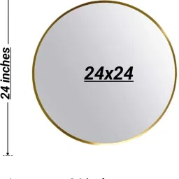 mofaro NEW ROUND 24*24 INCH LED MIRROR WITH THREE COLOR LIGHTS AND TOUCH SENSORS Bathroom Mirror image 2