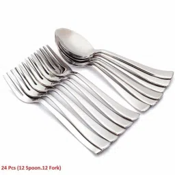 kitchenwonders Premium Stainless Steel 12Pcs Spoons and 12 Forks Stainless Steel Cutlery Set image 3