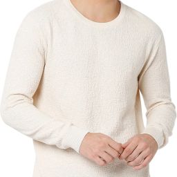 Men Solid Round Neck Beige Sweater-image-84
