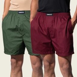 Pack of 2 2 Pack Checked Cotton Boxer Shorts Side Pocket Solid Men Boxer-image-58