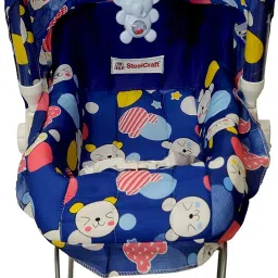 baby tone B.T10 in 1 Carry Plastic Cot/Bouncer with Mosquito Net and Storage Box - Floral Blue Print Rocker and Bouncer (Blue) Rocker and Bouncer image 4