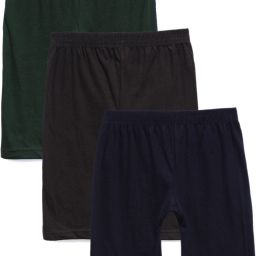 Pack of 3 Solid Women Dark Green, Khaki Cycling Shorts-image-69