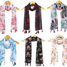 stolevilla Printed Chiffon Women Multicolor Scarf, Stole, Fancy Scarf-picture-14
