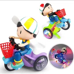 mega shine Stunt Tricycle Bump and Go Toy with 4D Lights, Dancing Toy multicolor 04 Tricycle image 4