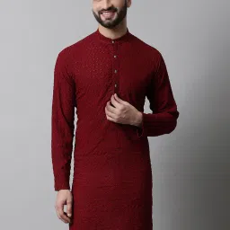 Men Self Design Pure Cotton Straight Kurta-image-25