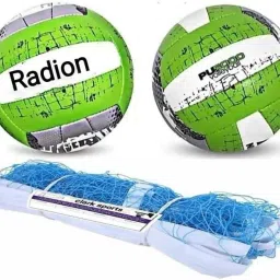 RVK green 5000 vollyball kit with nylon net 2.2mm blue Volleyball - Size: 5-picture-10