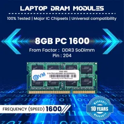 EVM Laptop RAM DDR3 8 GB Laptop DDR3 (1600MHz So-DIMM Memory) image 2