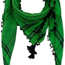 Checkered Polycotton Men Green, Black Fancy Scarf, Scarf, Stole-24
