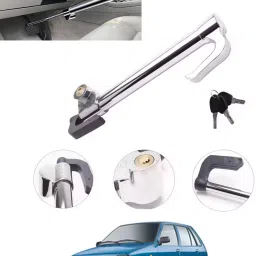 Silver Universal Stainless Steel Car Clutch/Steering Lock For Extra Safty-02 Gear Lock-picture-10