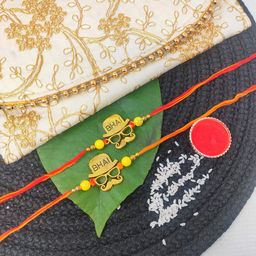 CRAYTON Set Of 2 Bhai Thread Rakhi With Roli Chawal & Purse-image-54