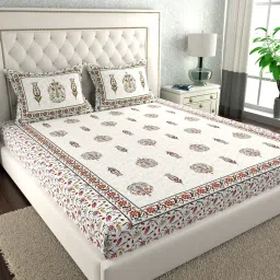 120 TC Cotton King Paisley Flat Bedsheet-image-27