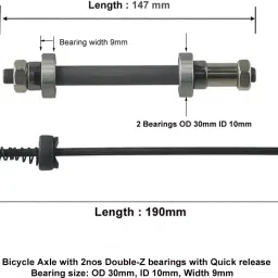 20042 Bicycle Cycle Hollow Axle Rear with Quick Release Bearings (1set ) Cycling Kit-picture-14