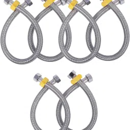 Stainless Steel 304 Grade Connection Pipe, Chrome Finish (24-inch) Pack of 6 Hose Pipe-image-4
