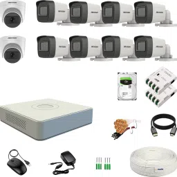 Clocite HIKVISION 5MP 2 Dome 8 Bullet Cameras (Audio Recording) + 16CH 3K/5MP DVR Kit Security Camera-14
