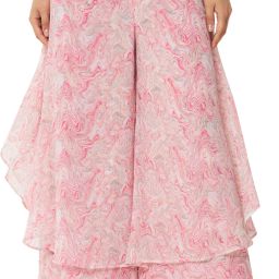 Women Flared Multicolor Georgette Trousers-image-2