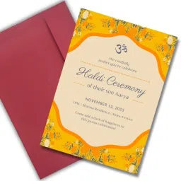 5.8x8.3inches Haldi Ceremony A5 Size Self Fill-in Invite with Premium Envelope Invitation Card-image-13