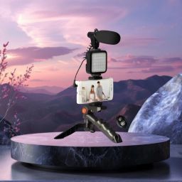 FRONY Tripod Video Kit Recording With Shotgun Phone Holder,Led Light For YoutubeA271 Tripod-image-23