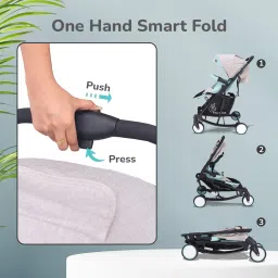 r for rabbit Rock N Roll - The Rocking Baby Stroller and Pram for Baby/Kids with Easy Compact Folding (Green) Stroller Cum Rocker image 3