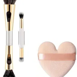 4in1 Makeup Brush For Women, girl Cosmetic Makeup Brush With Heart Puff PO2-23