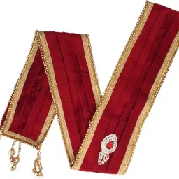 pankshri enterprise Silk Blend Self Design Maroon Men Dupatta image 2