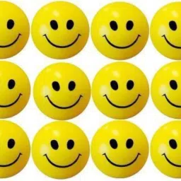 Smiley yellow foam ball hand, blood pressure control stress relief ball - 12 pcs- 9 mm-42